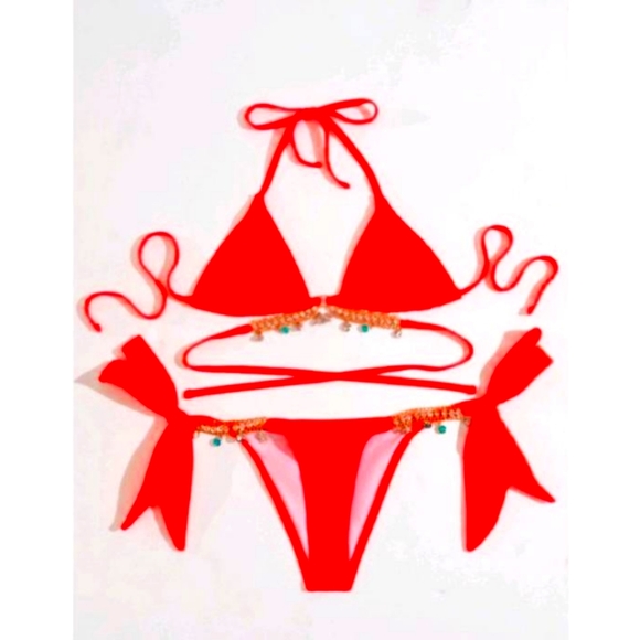New Swimsuits for All Madame sexy bikini swimsuit set size 8 red - Picture 2 of 3